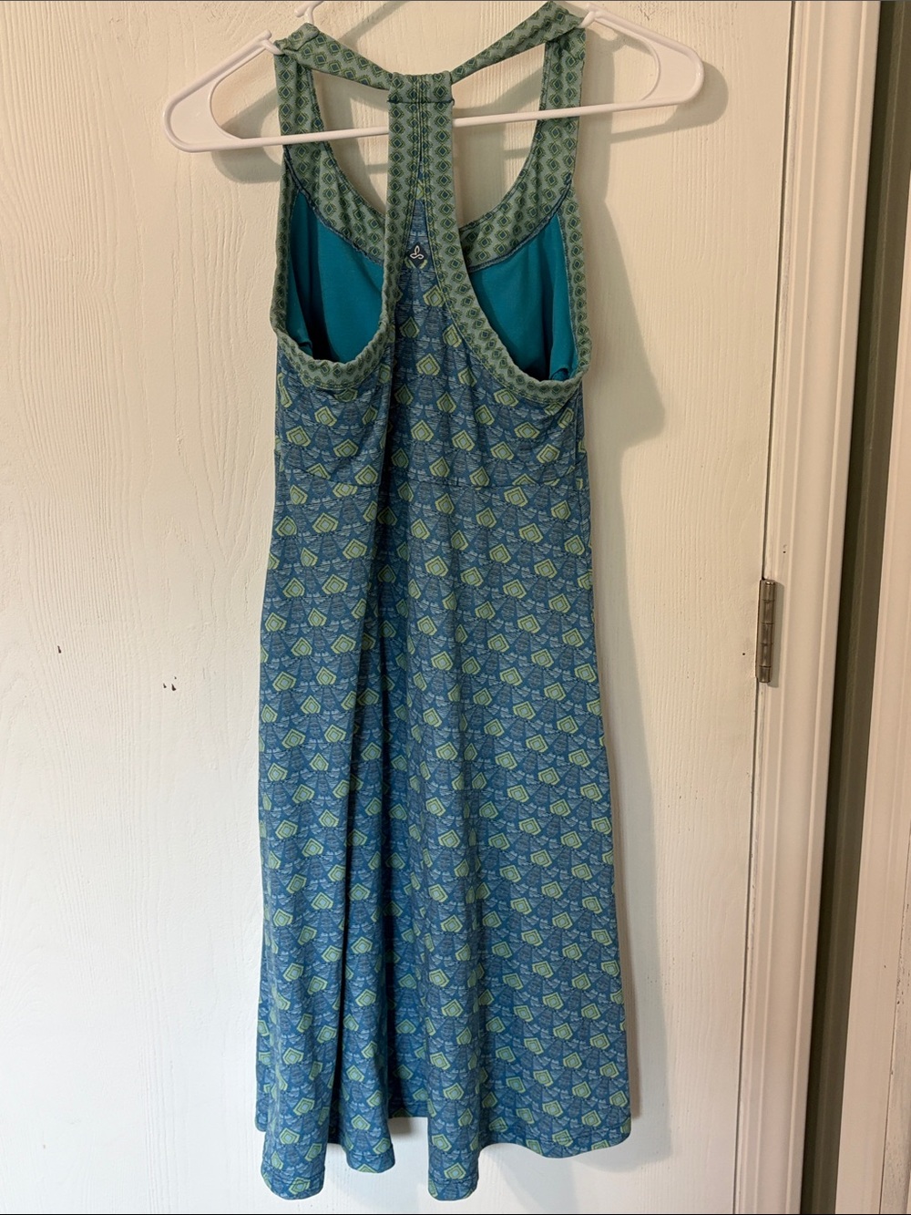 PrAna Cali Aztec Pattern Multicolored Blue Green Racerback Tank Dress Size Small - Picture 10 of 10